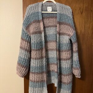 Gentle Fawn Blue and Pink Striped Cardigan Sweater